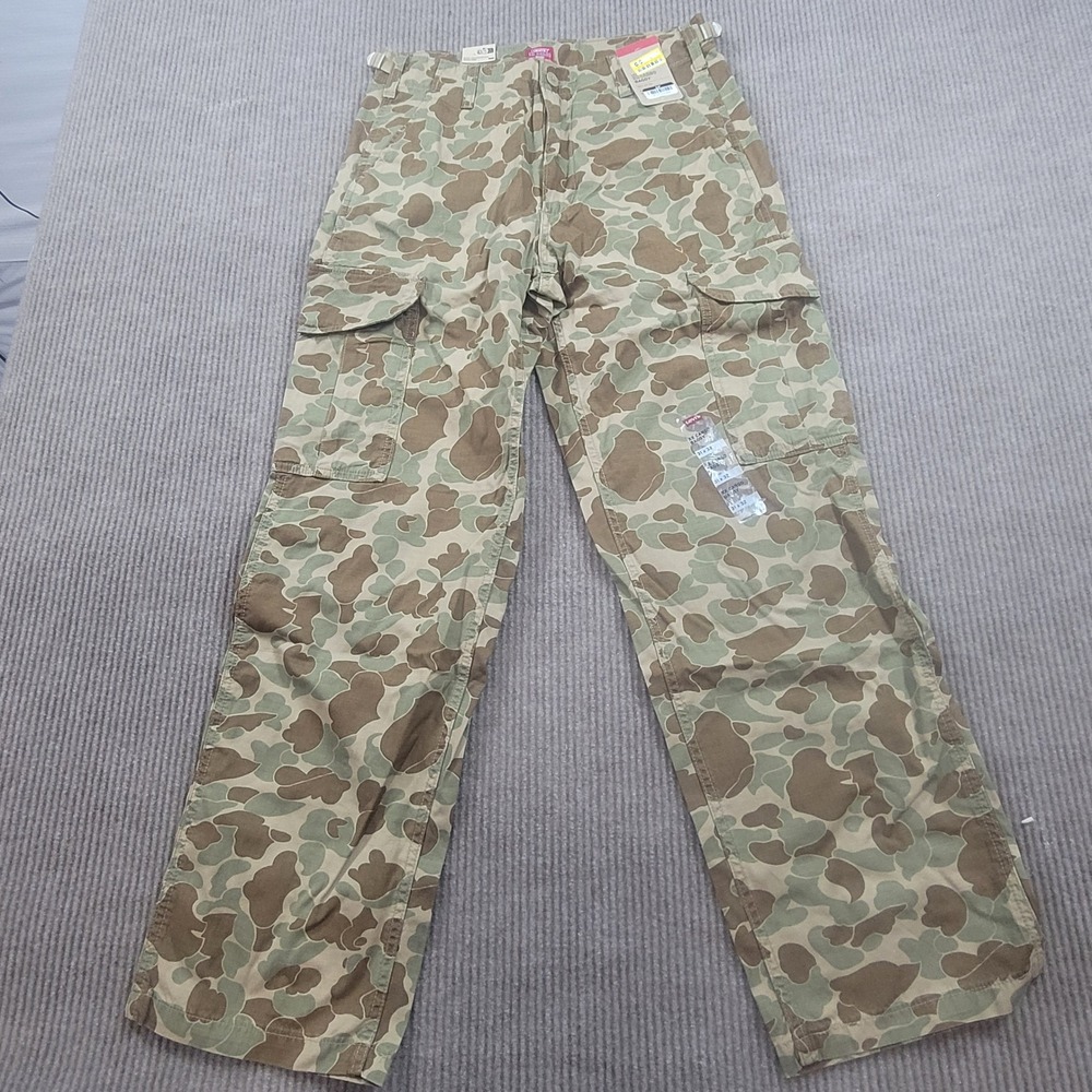 Levis XX Cargo Baggy Pants Mens 31x32 Frog Skin Camo Ripstop Cotton A0961-0004
